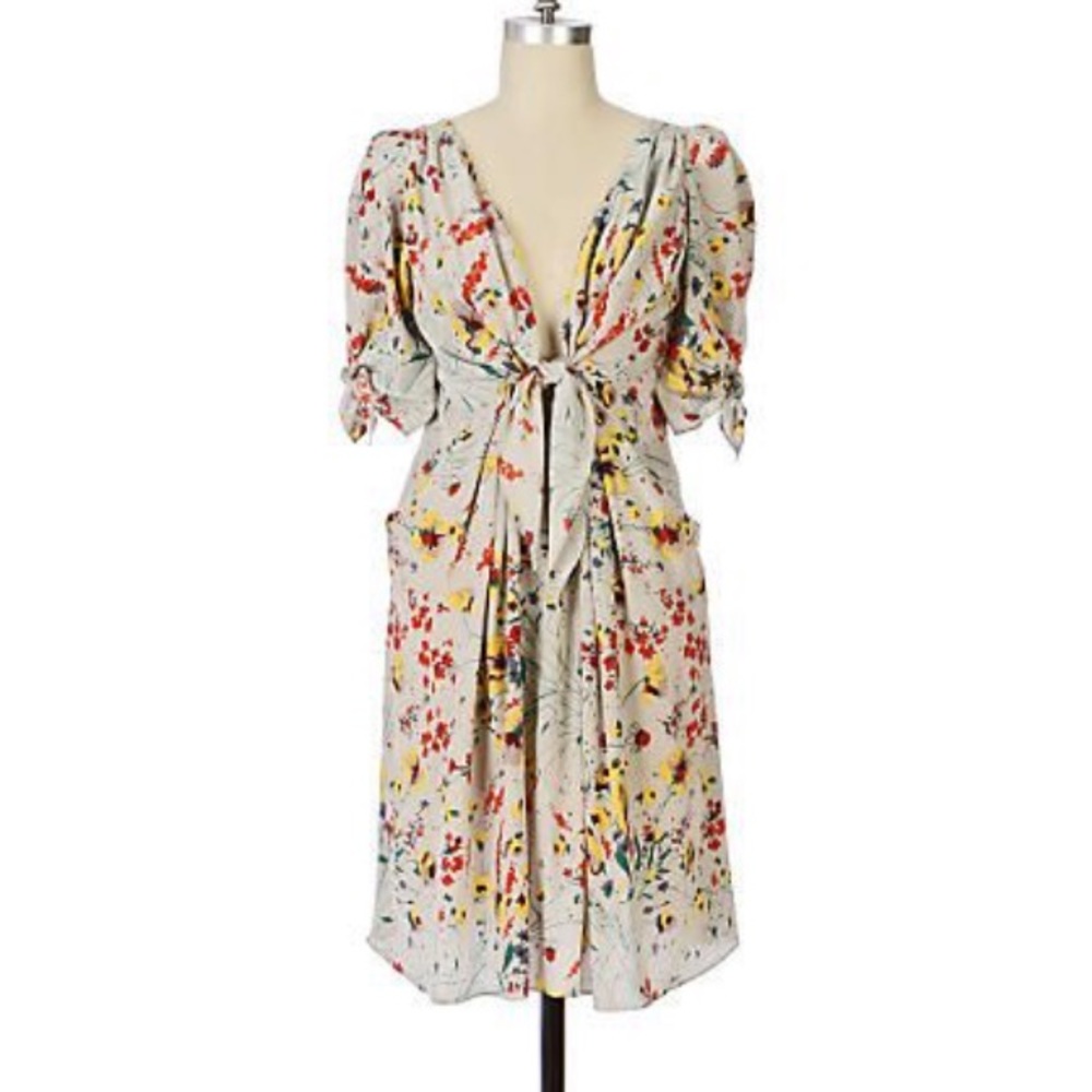 ANTHROPOLOGIE BARASCHI 100% silk floral dress